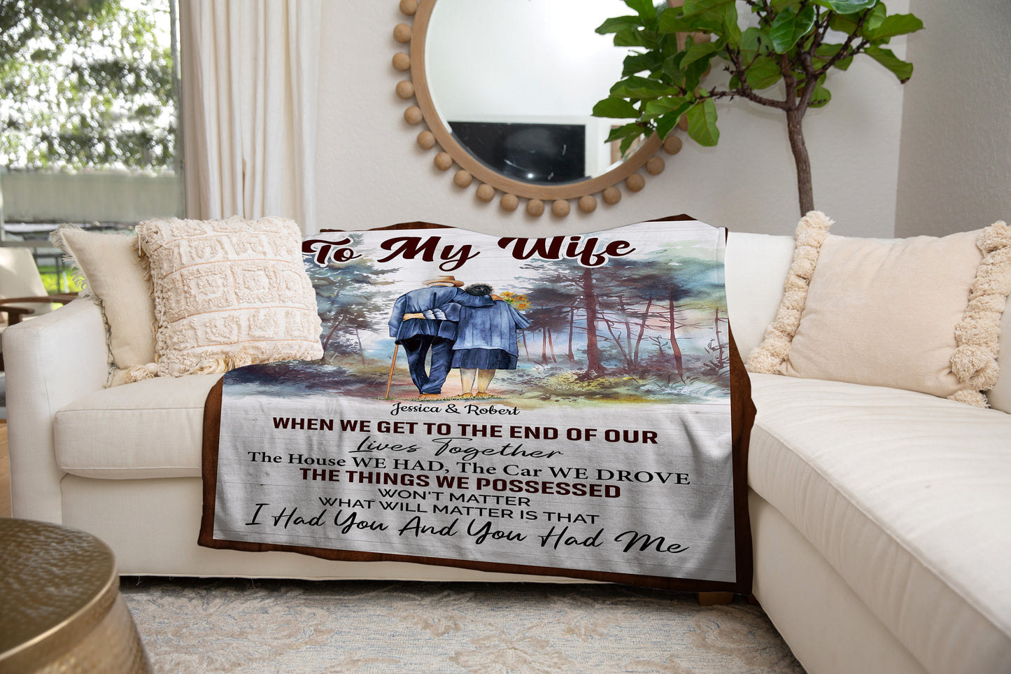 My Wife, End of Our Lives Together Blanket | Christmas Gift, Anniversary Gift