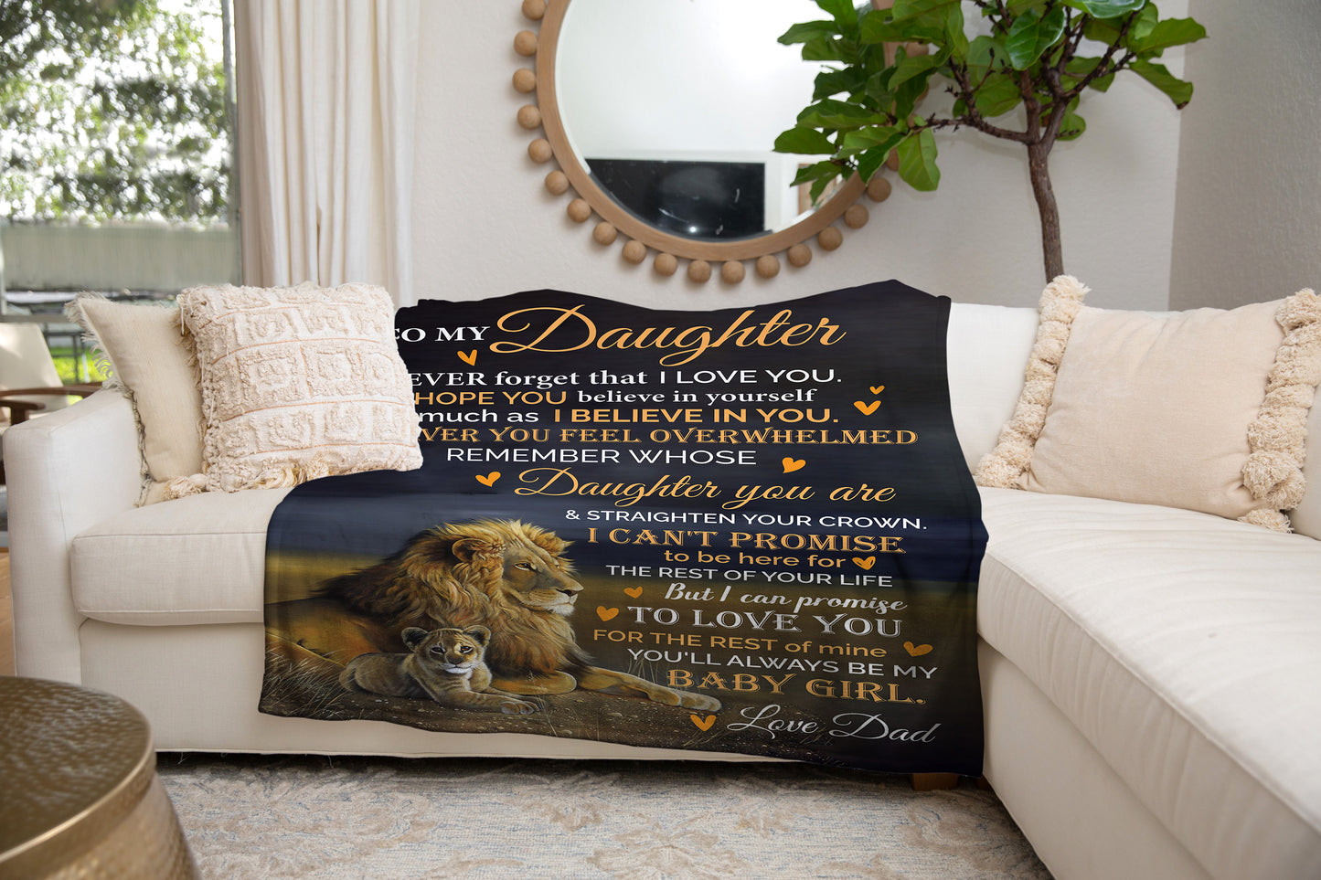 To My Daughter, When You Feel Overwhelmed Blanket | Valentine's Day, Birthday, College Gift