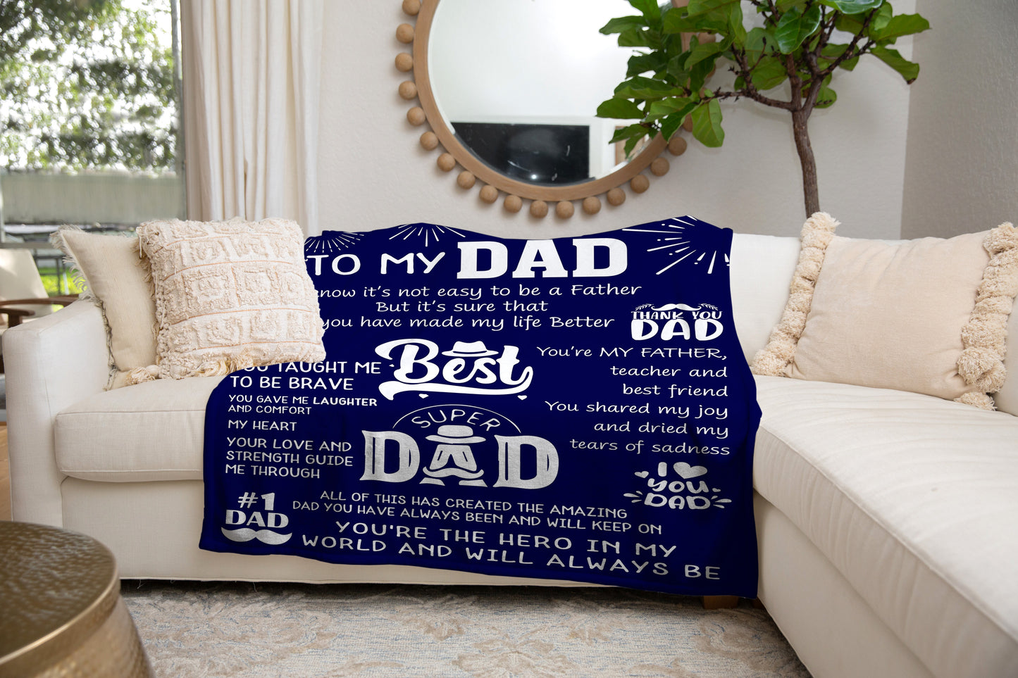 To My Dad, You're the Hero in My Life Blanket | Birthday Gift, Valentine's day Gift, Father's Day Gift