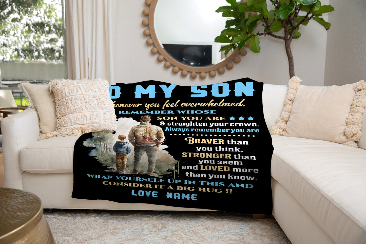 To My Son | Whenever You Feel Overwhelmed Blanket | Christmas Gift, Birthday Gift