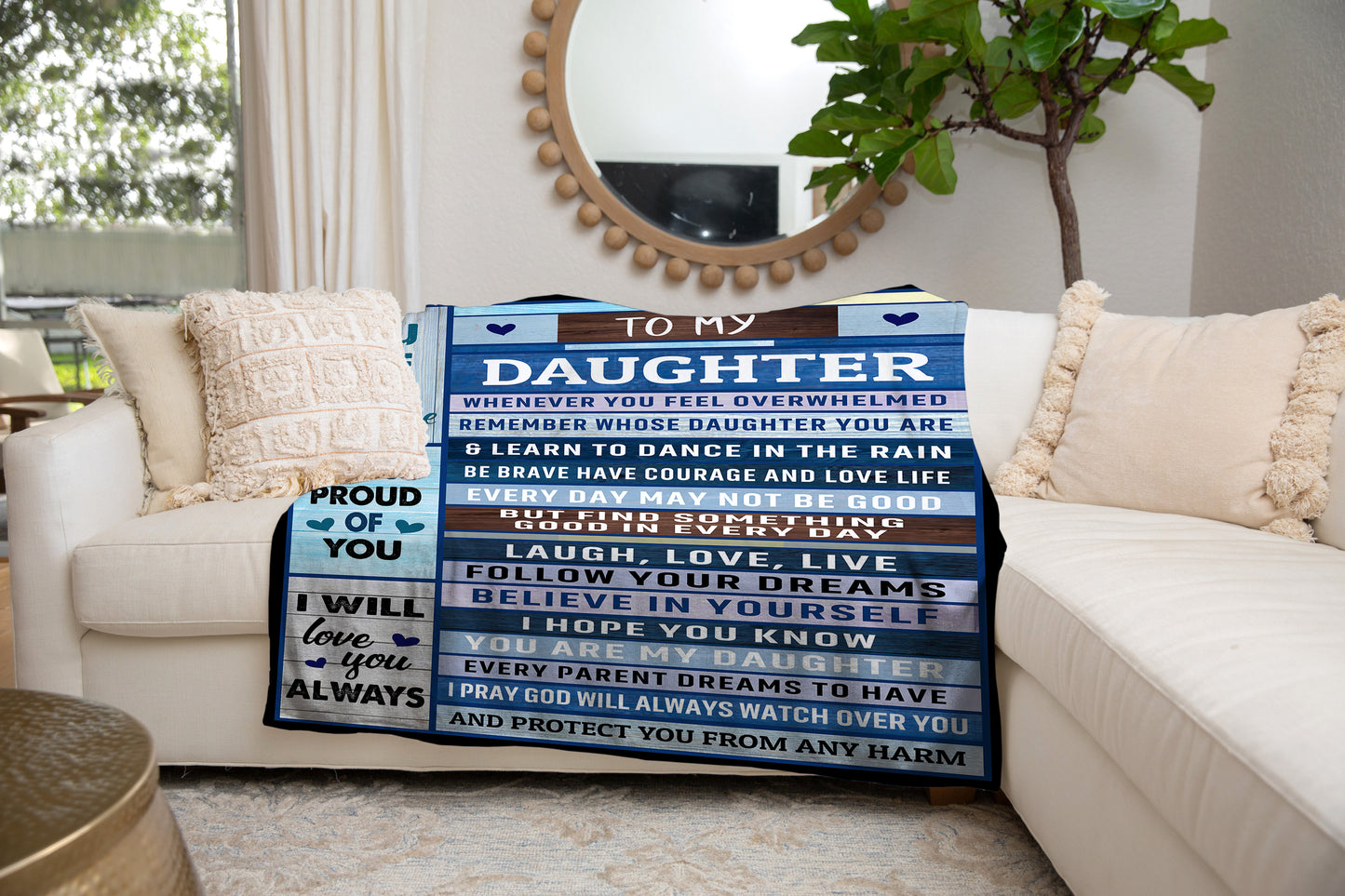 To My Daughter | I'm So Proud of You Blanket | Birthday Gift, Christmas Gift, Valentine's Day Gift