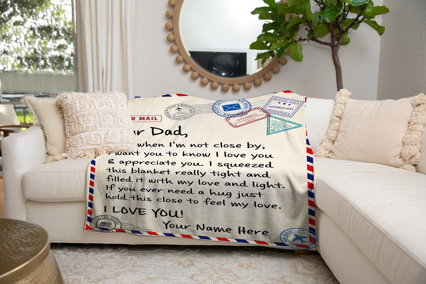 Dear Dad Letter Blanket | Christmas, Birthday, Valentine's Day Gift
