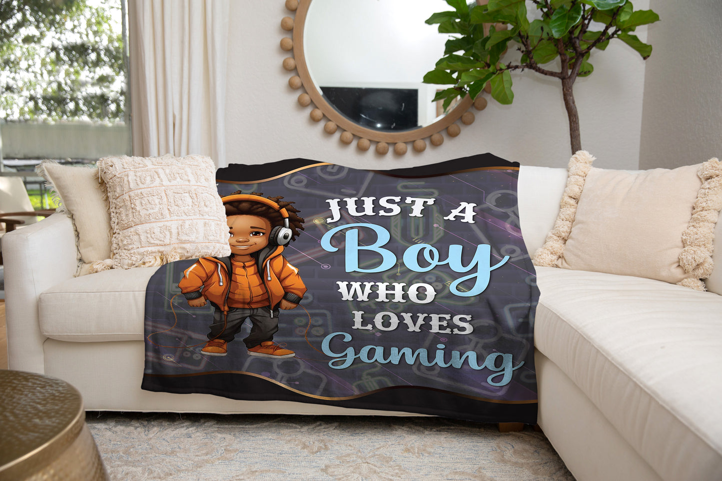 Just A Boy Who Loves Gaming Blanket | Christmas Gift, Birthday Gift