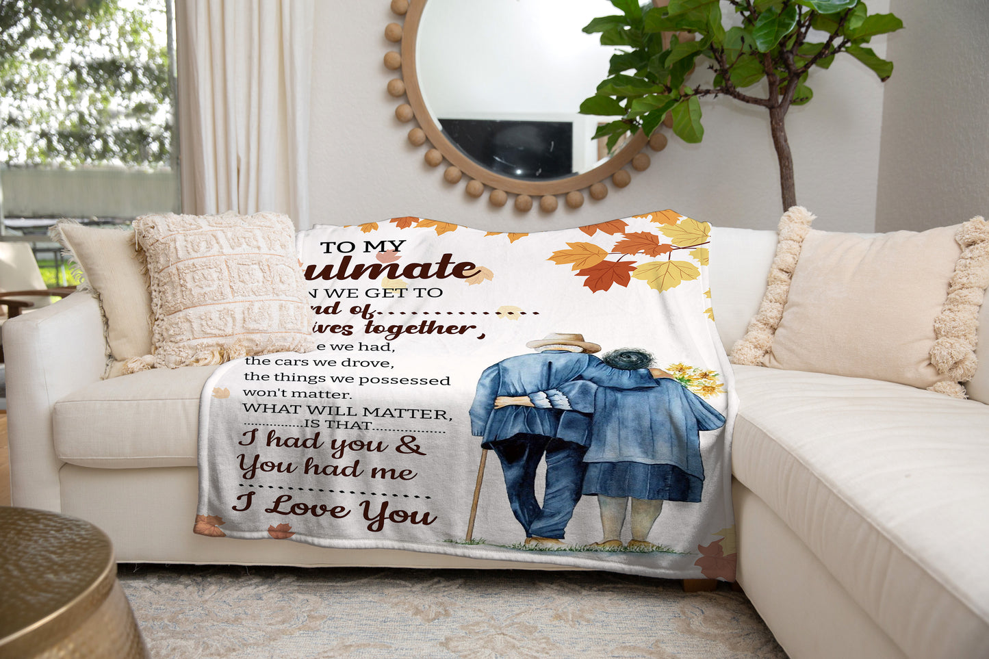 To My Soulmate, When We Get to the End of Our Lives Together Blanket | Christmas Gift, Birthday Gift, Anniversary Gift