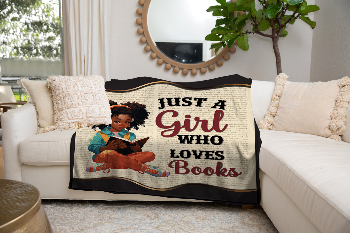 Just A Girl Who Loves Books Blanket | Christmas Gift, Birthday Gift