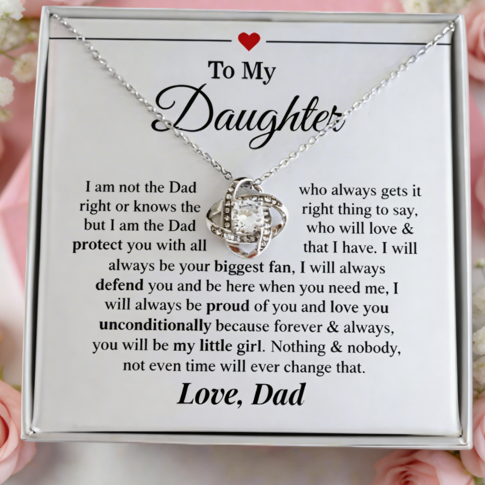 To My Daughter | I Love You - Love Knot Necklace