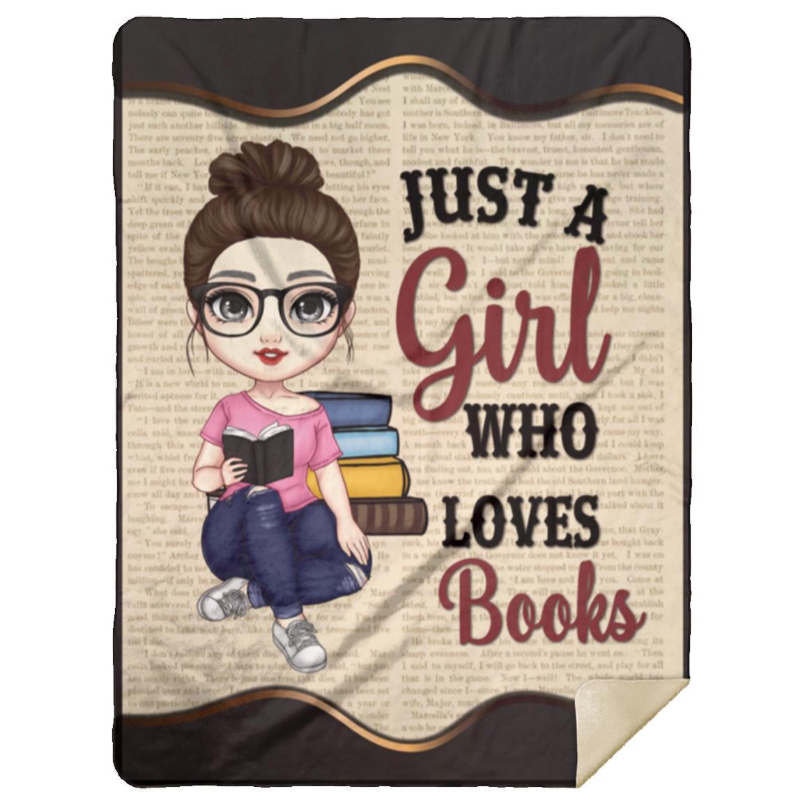 Just A Girl Who Loves Books Blanket | Birthday Gift, Christmas Girl, Special Occasion Gift