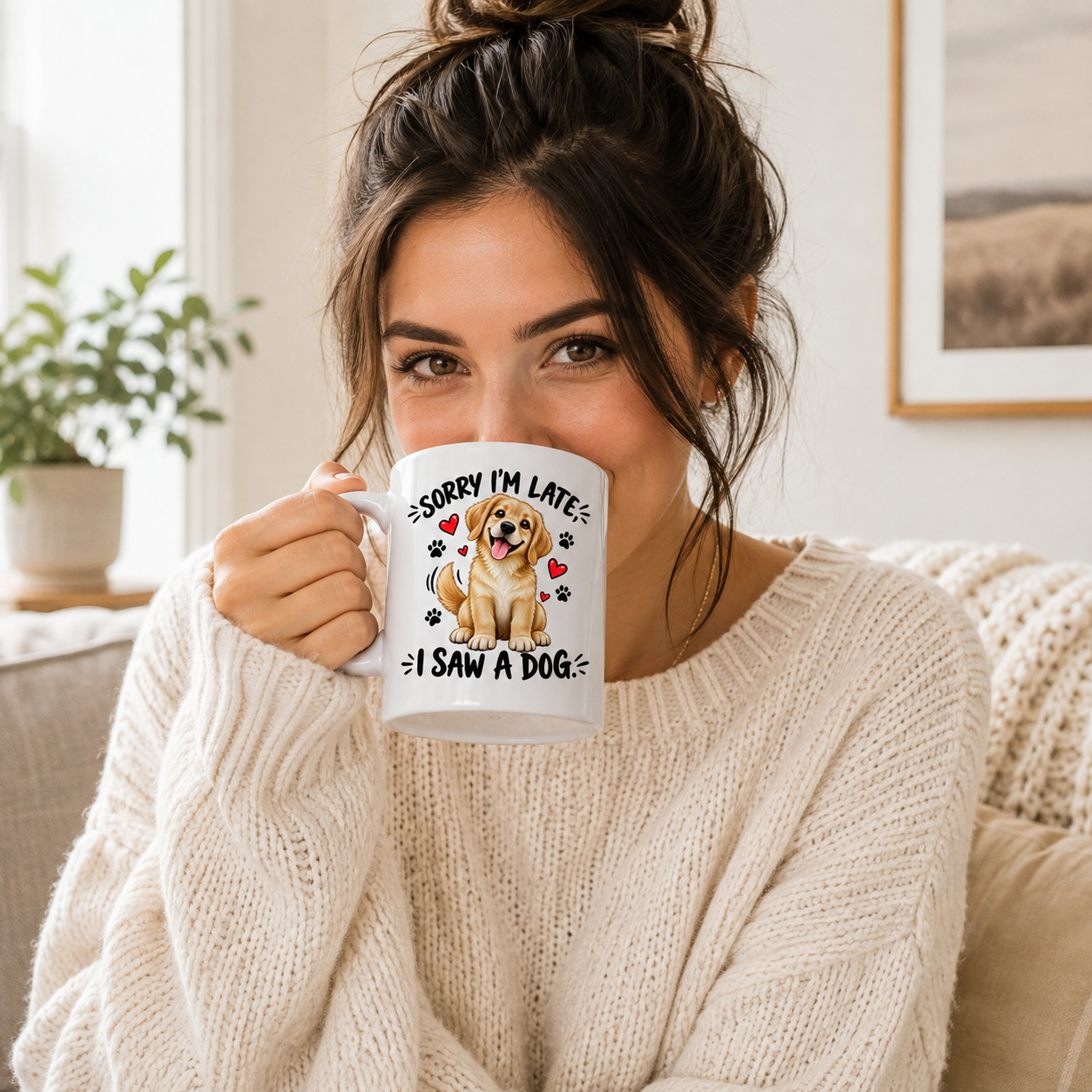 Sorry I’m Late, I Saw a Dog Golden Retriever Mug – Funny Dog Lover Gift