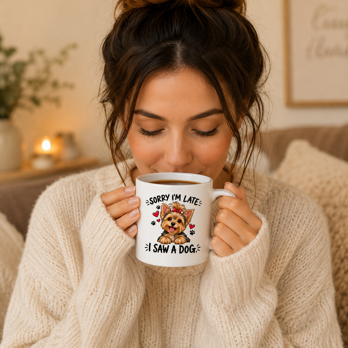 Yorkie Mug – Sorry I’m Late, I Saw a Dog