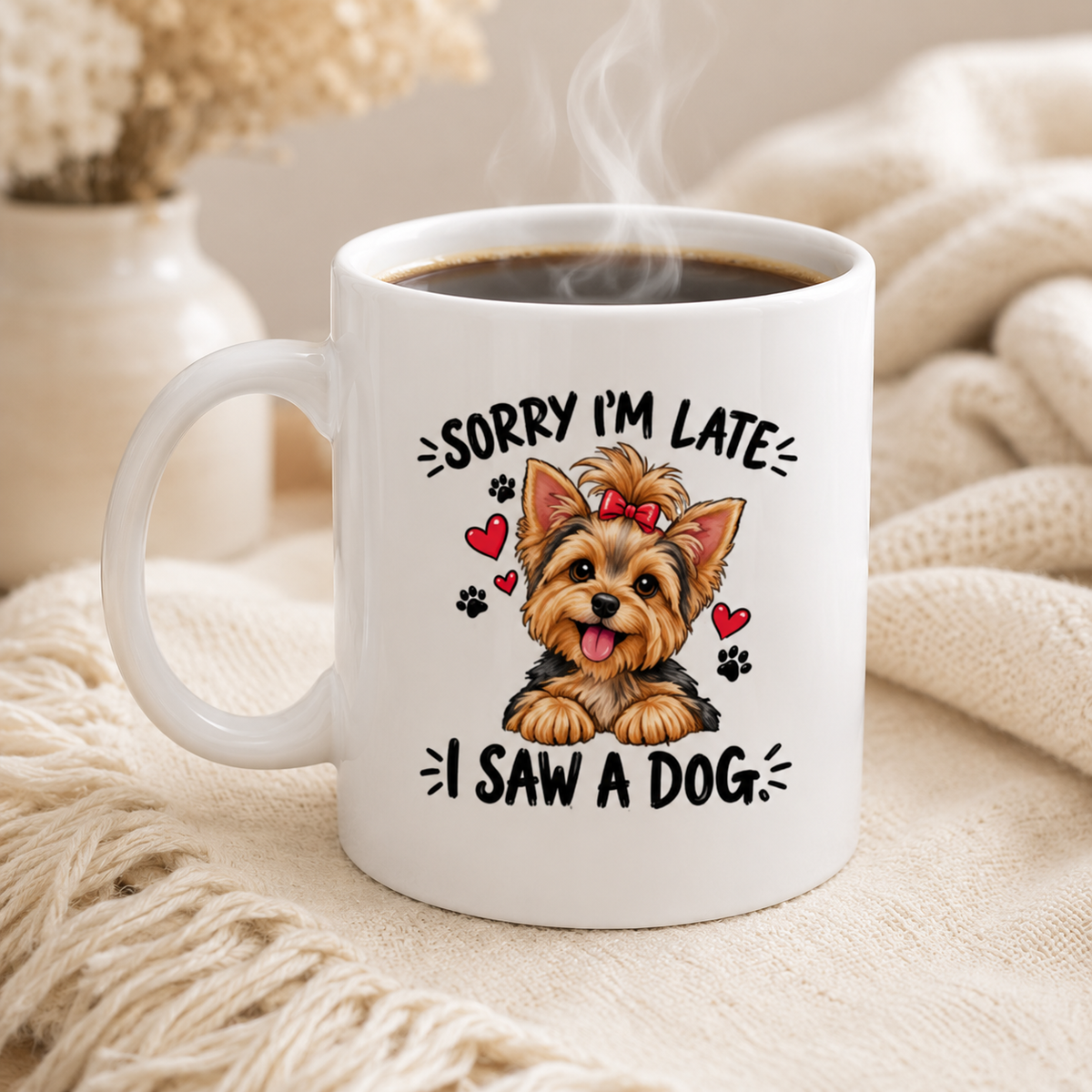 Yorkie Mug – Sorry I’m Late, I Saw a Dog