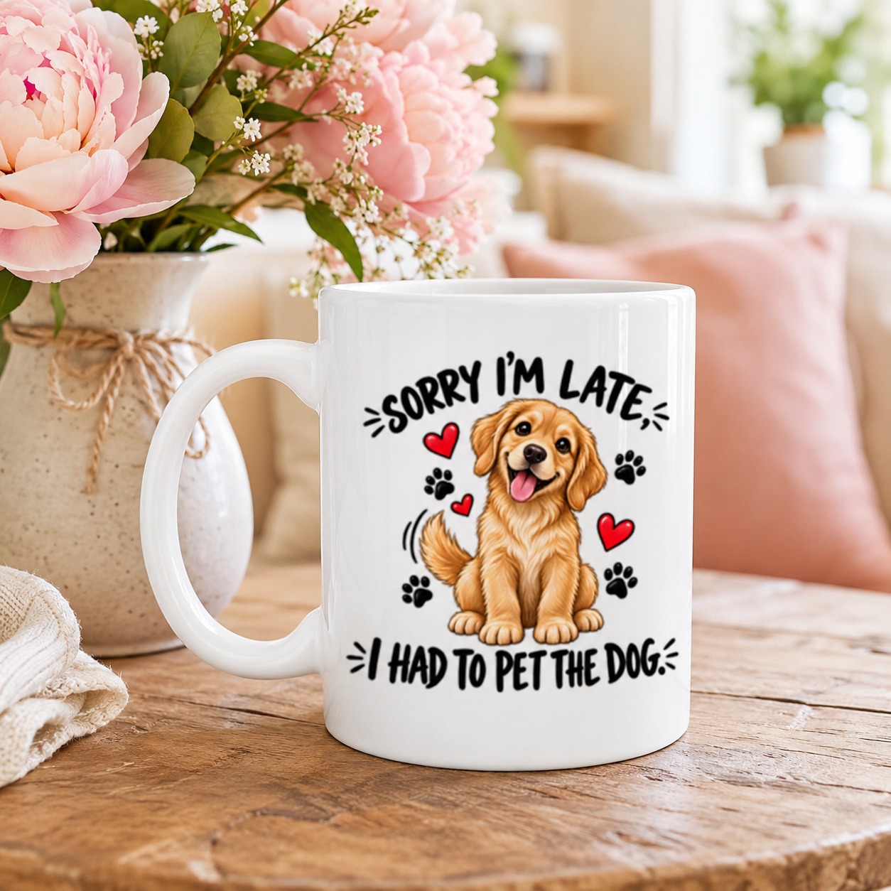 Sorry I’m Late, I Had to Pet the Dog Mug – Funny Dog Lover Gift