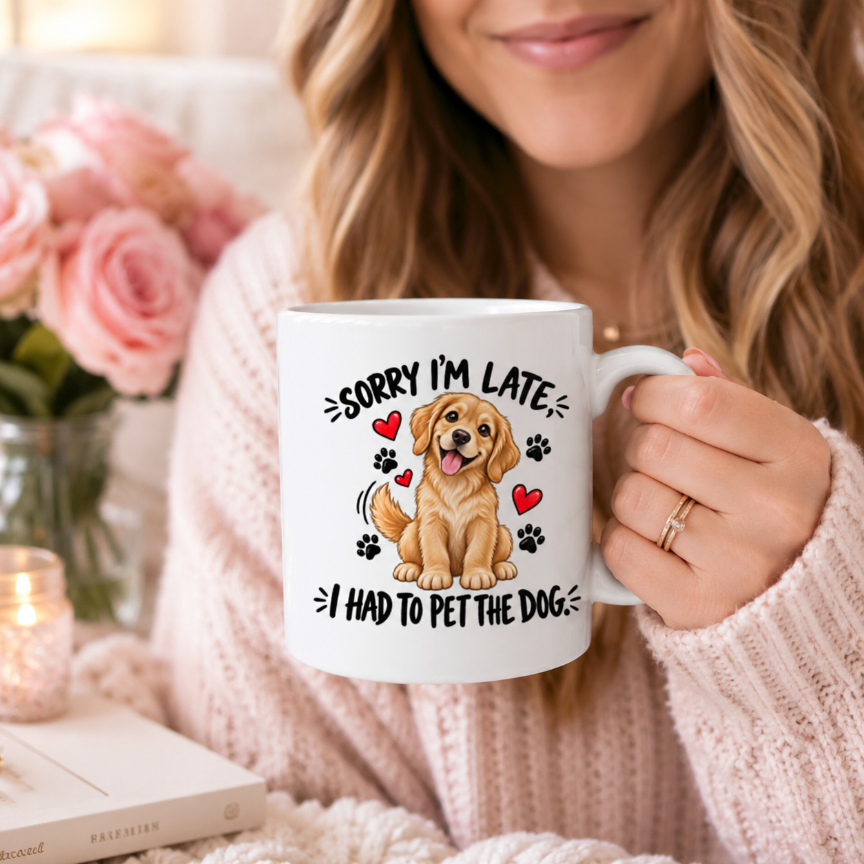 Sorry I’m Late, I Had to Pet the Dog Mug – Funny Dog Lover Gift