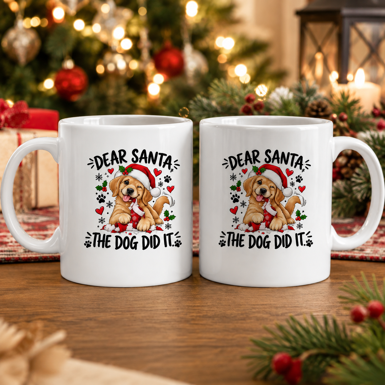 Dear Santa, The Dog Did It Mug – Funny Christmas Dog Lover Gift