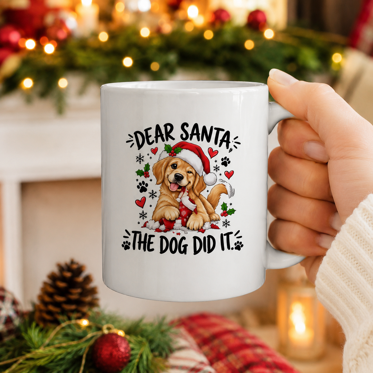 Dear Santa, The Dog Did It Mug – Funny Christmas Dog Lover Gift