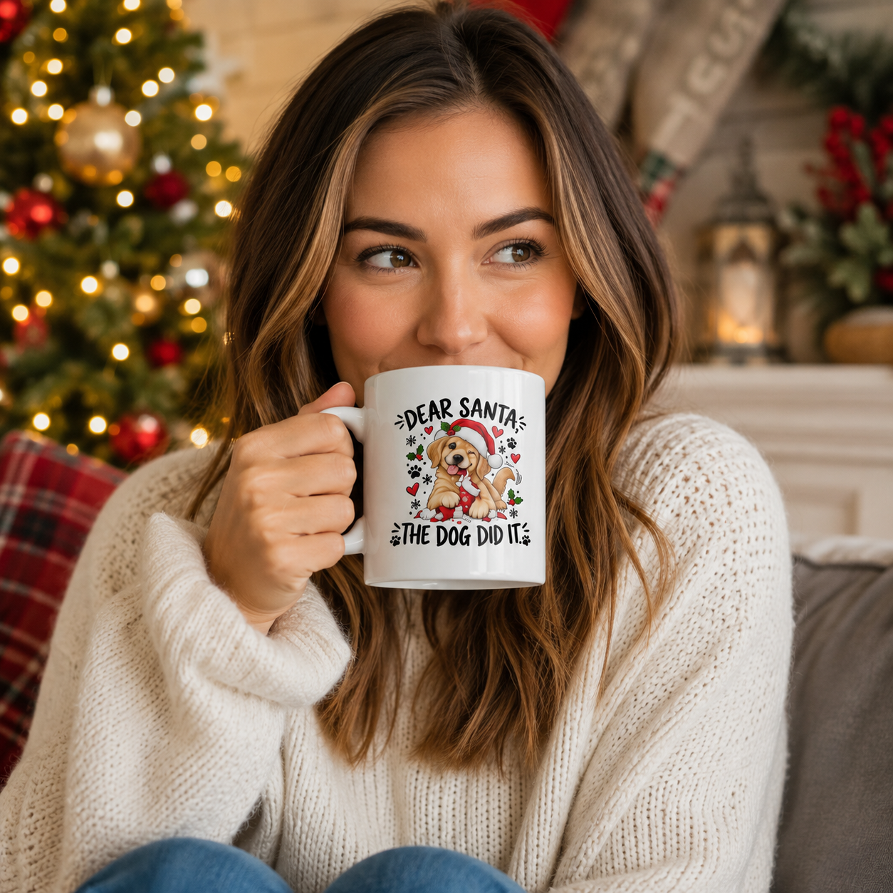 Dear Santa, The Dog Did It Mug – Funny Christmas Dog Lover Gift