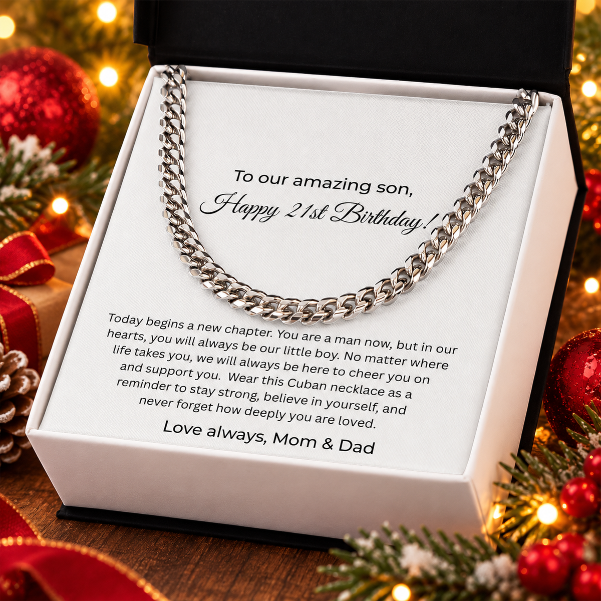 To Our Amazing Son – 21st Birthday Cuban Link Necklace