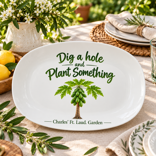 Dig a Hole & Plant Something – Inspirational Garden Serving Platter
