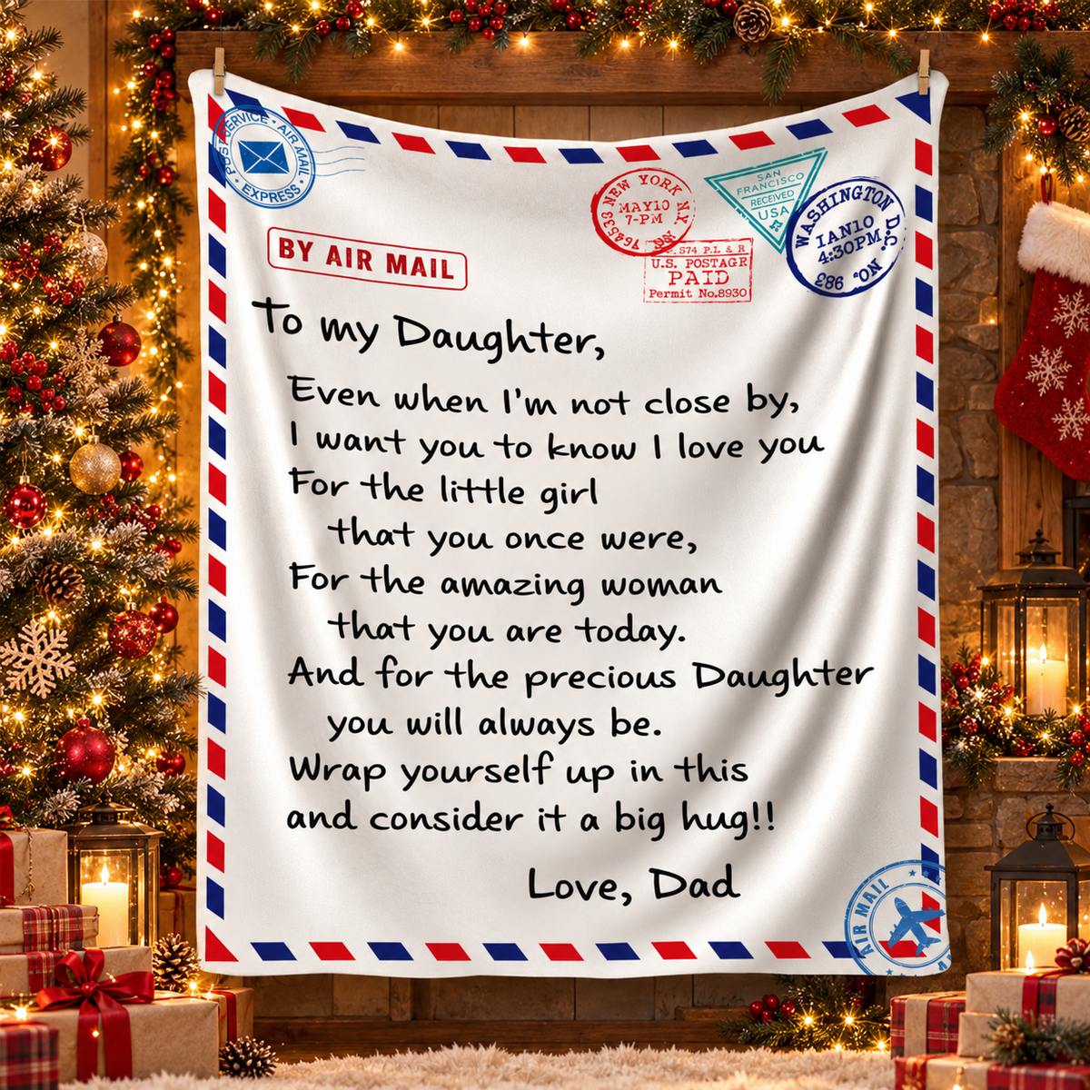 To My Daughter Blanket | Christmas Gift for Daughter