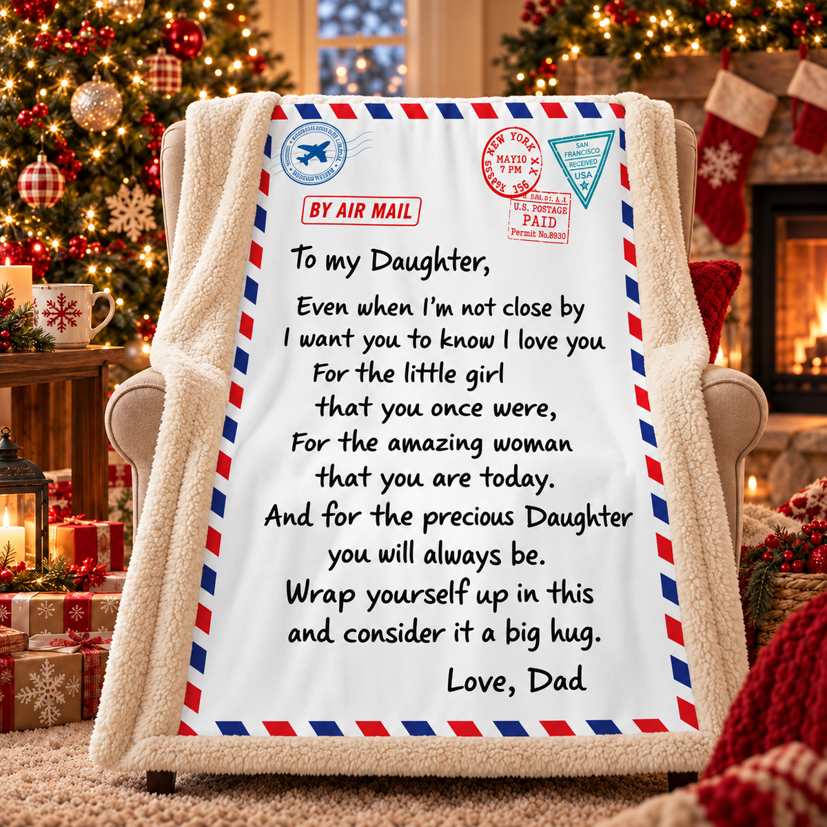 To My Daughter Blanket | Christmas Gift for Daughter