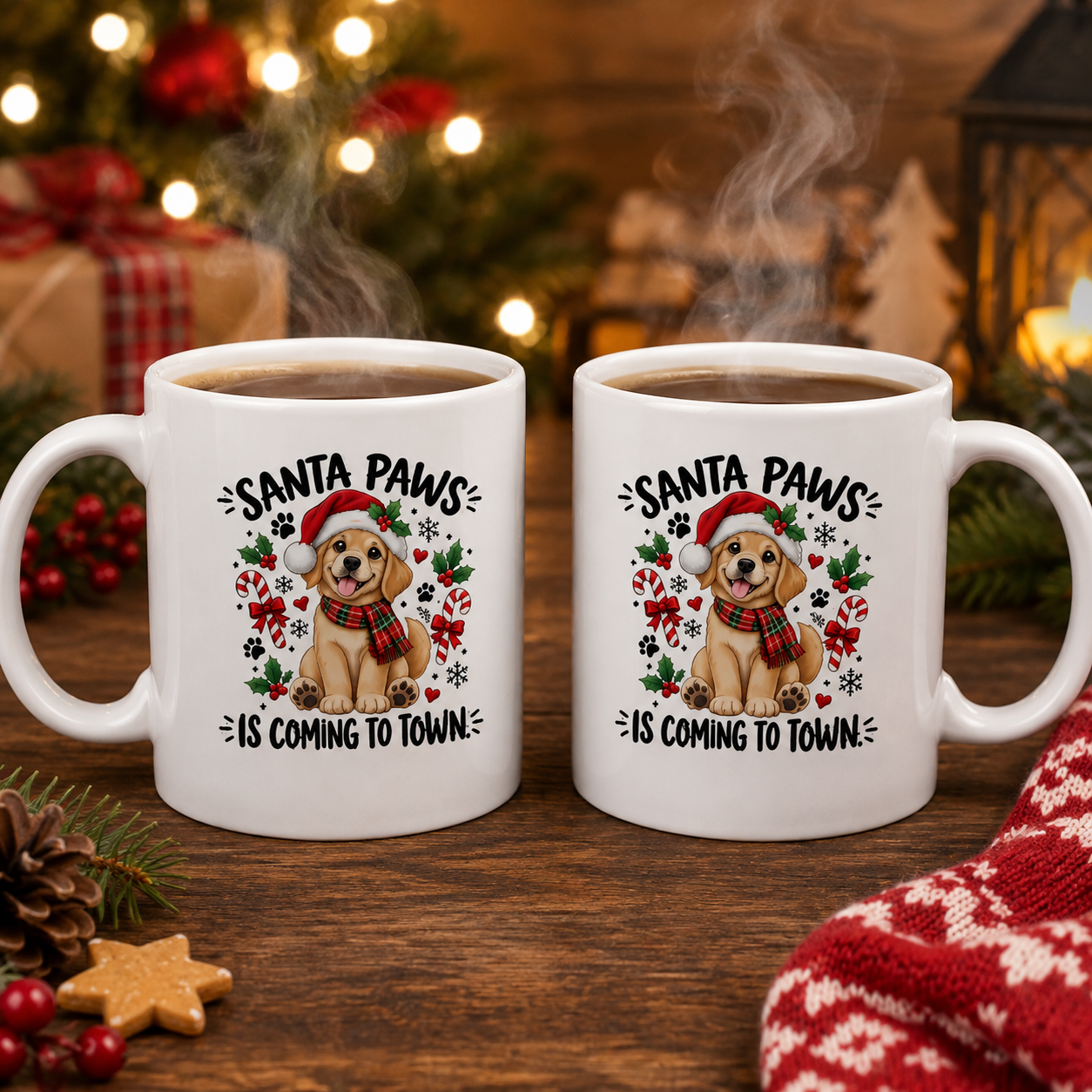 Santa Paws Is Coming to Town Mug – Christmas Dog Lover Gift