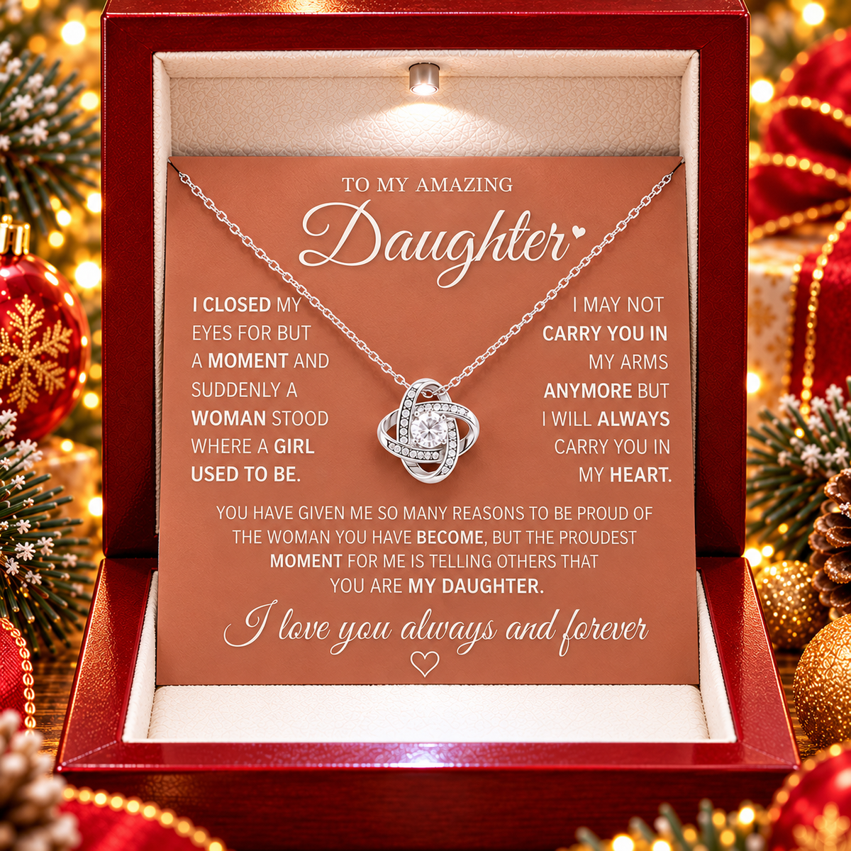To My Amazing Daughter – Love Knot Necklace
