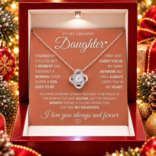 To My Amazing Daughter – Love Knot Necklace
