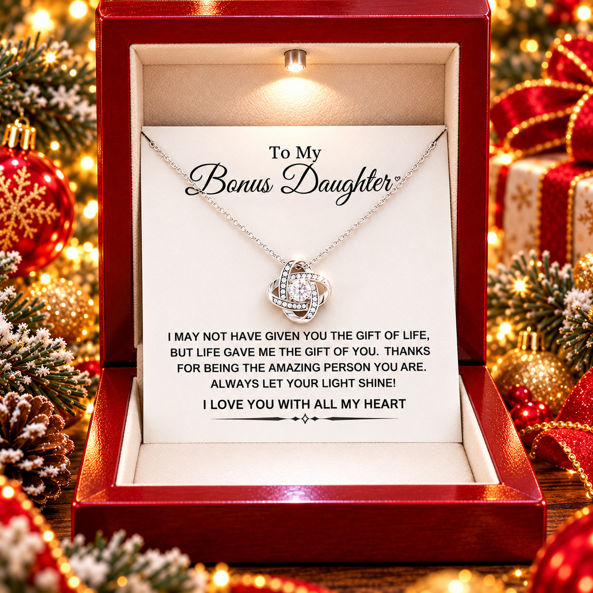 To My Bonus Daughter Necklace - Stepdaughter Gift - Love You
