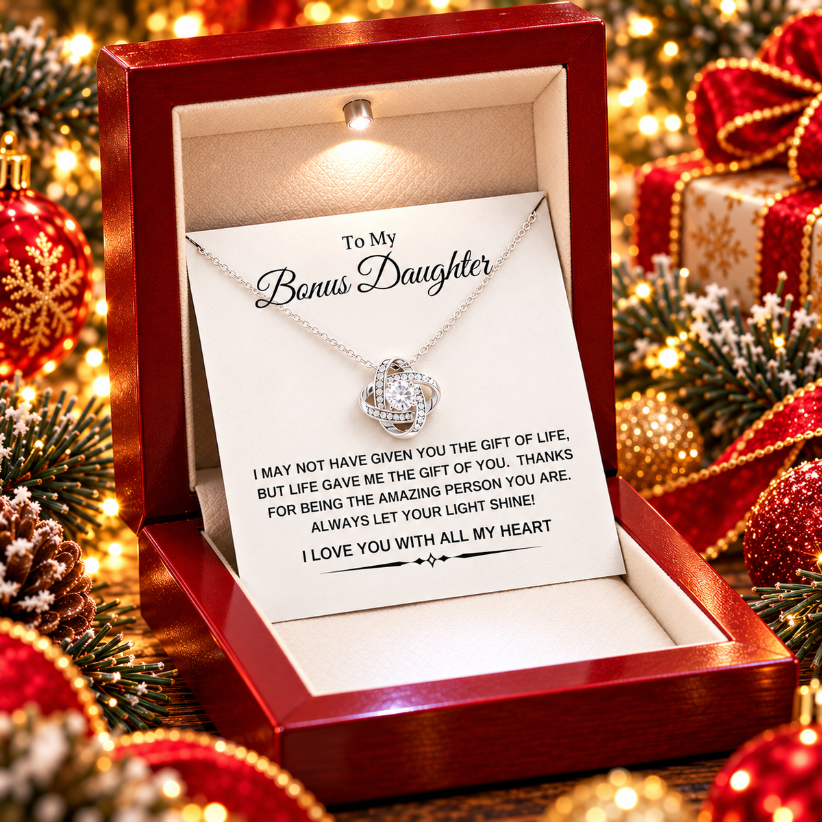 To My Bonus Daughter Necklace - Stepdaughter Gift - Love You