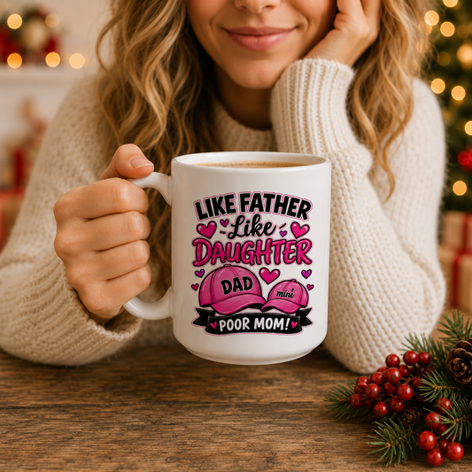 Like Father Like Daughter Funny 15 oz Mug