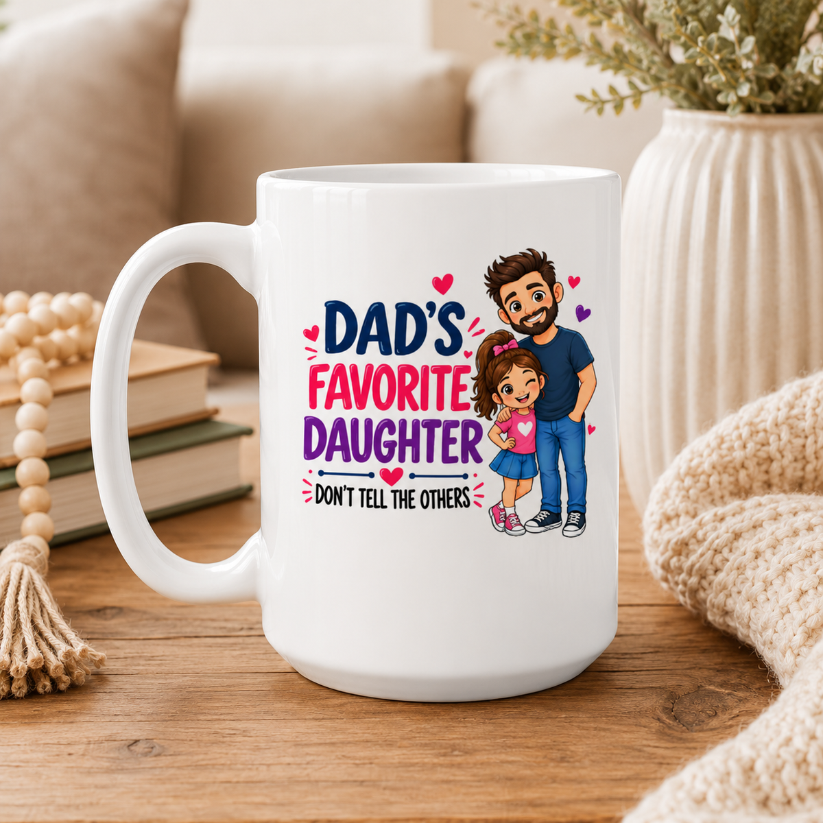 Dad’s Favorite Daughter Funny 15 oz Mug