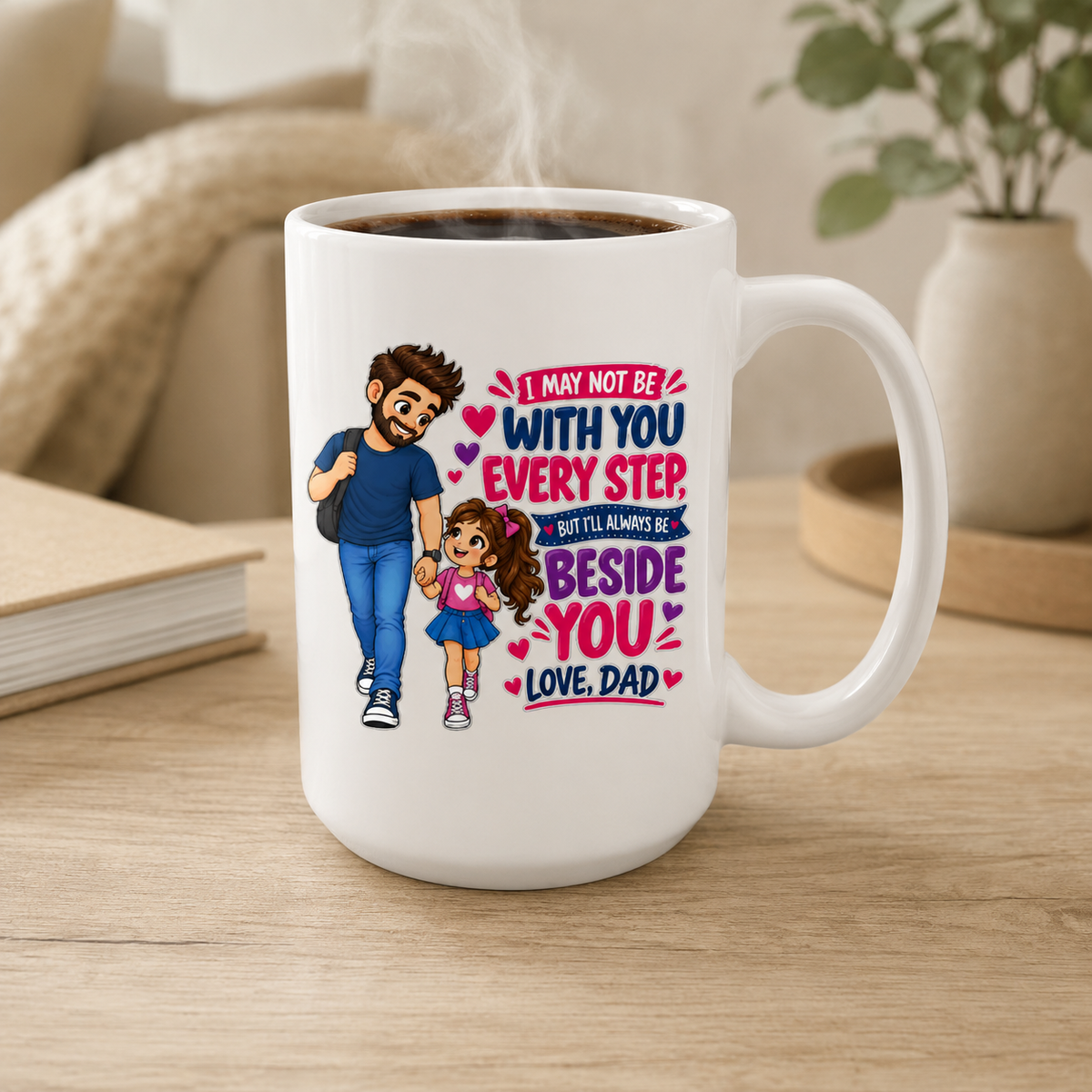 To My Daughter Always Beside You 15 oz Mug