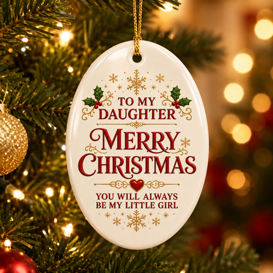 To My Daughter Merry Christmas Oval Ornament