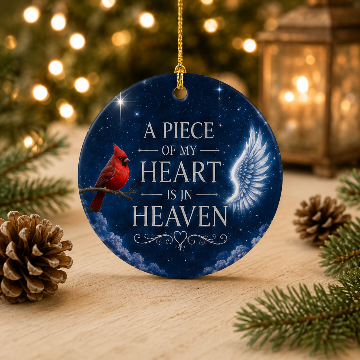A Piece of My Heart Is in Heaven Memorial Ornament