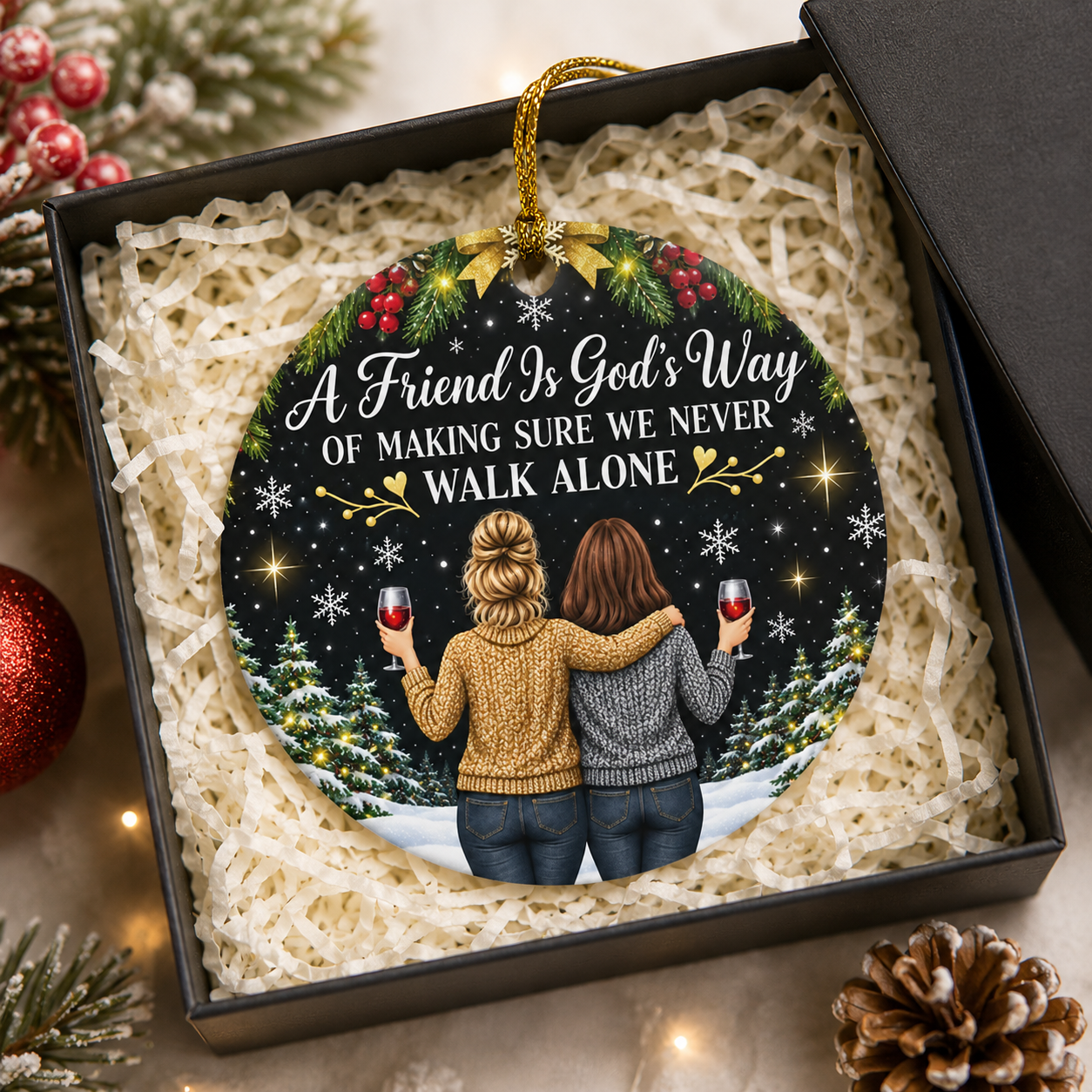 A Friend Is God’s Way Christmas Ornament