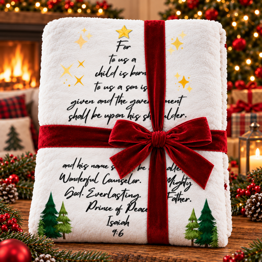 For Unto Us A Child Is Born Blanket | Christmas Gift