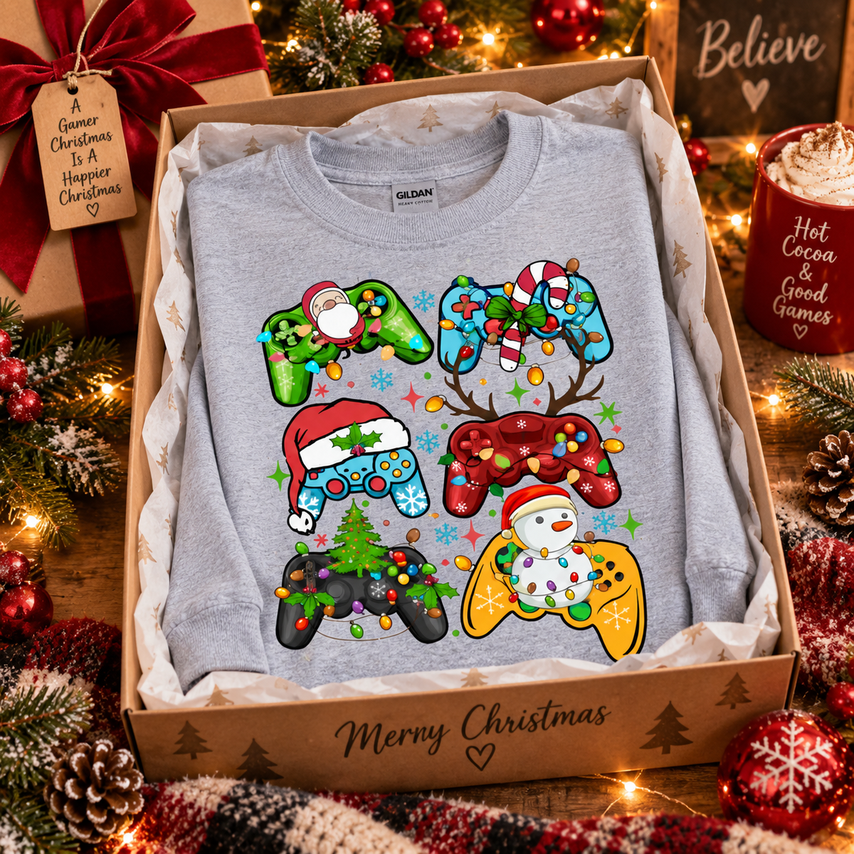 Retro Christmas Gaming Shirt | Gamer Gift for Kids