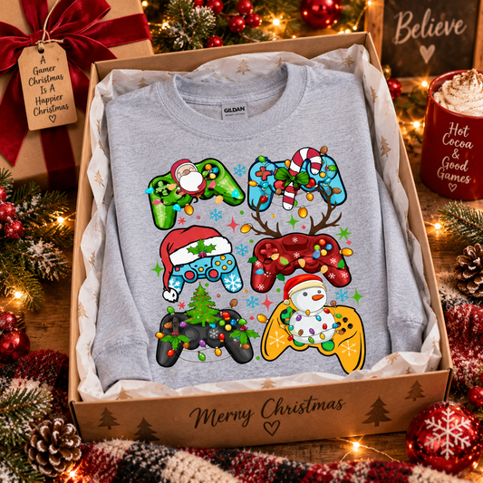 Retro Christmas Gaming Shirt | Gamer Gift for Kids
