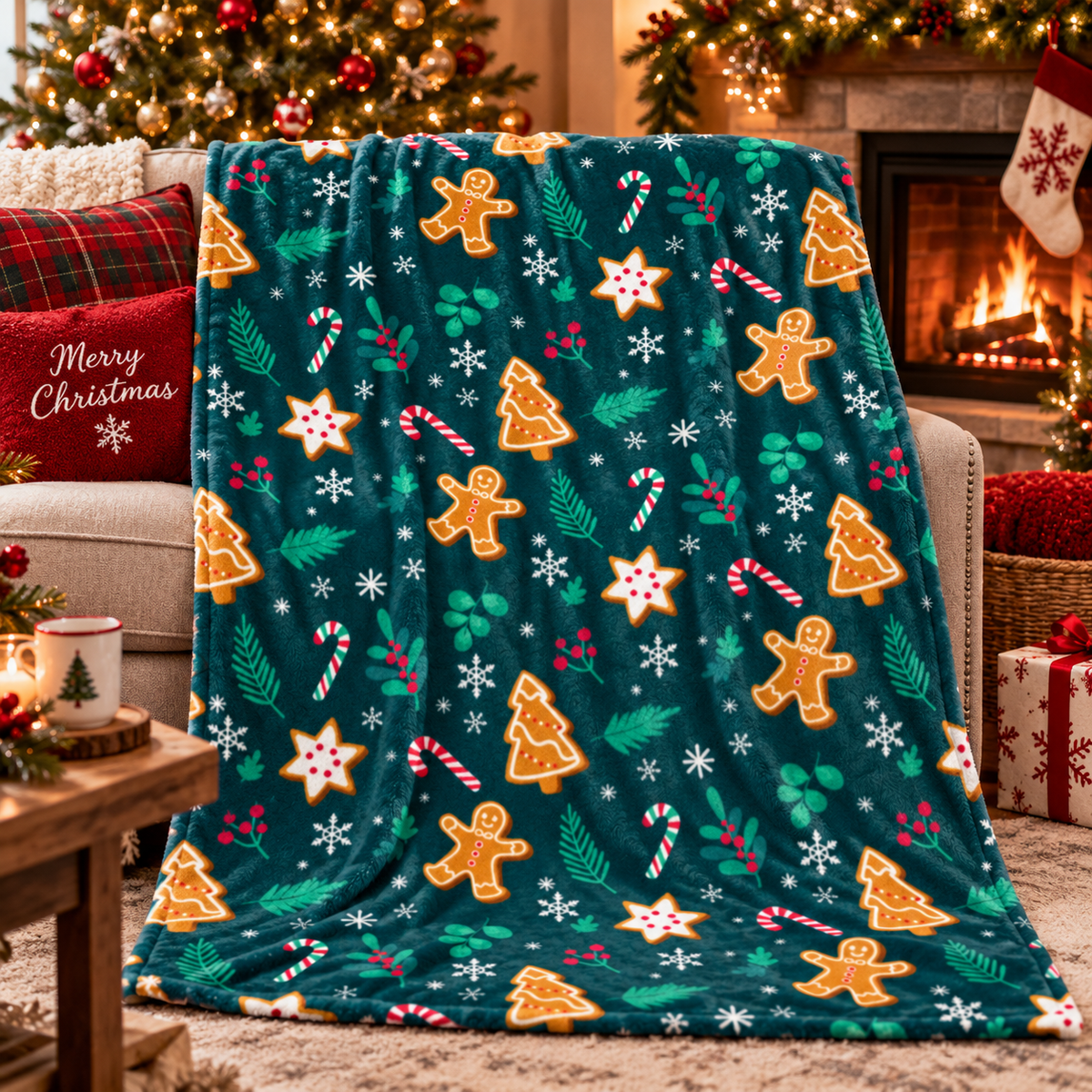 Ginger Bread Man Blanket | Christmas Gift