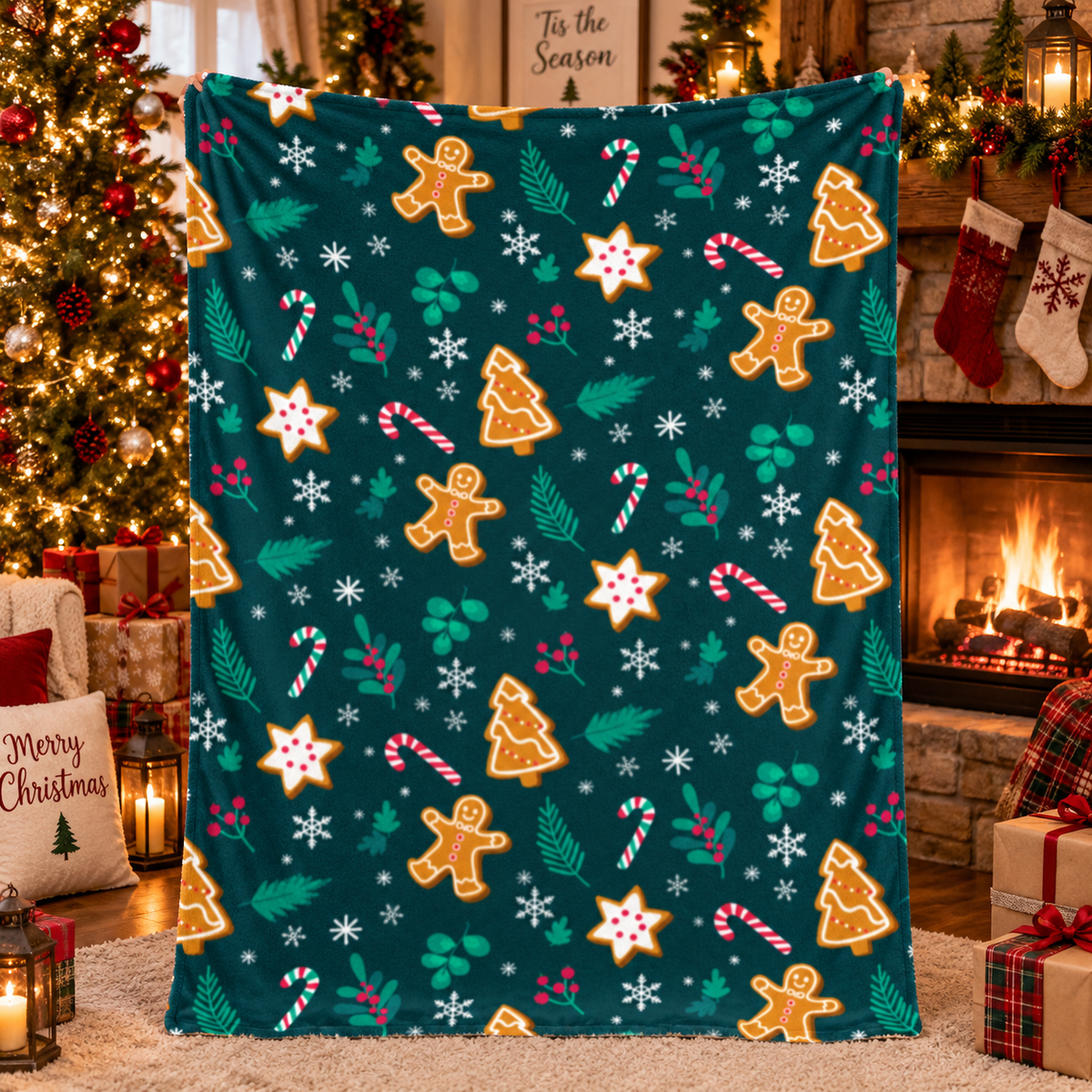 Ginger Bread Man Blanket | Christmas Gift