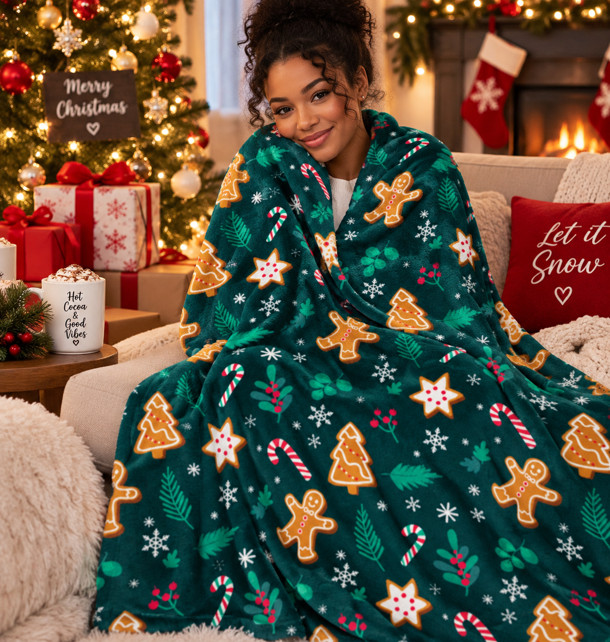 Ginger Bread Man Blanket | Christmas Gift
