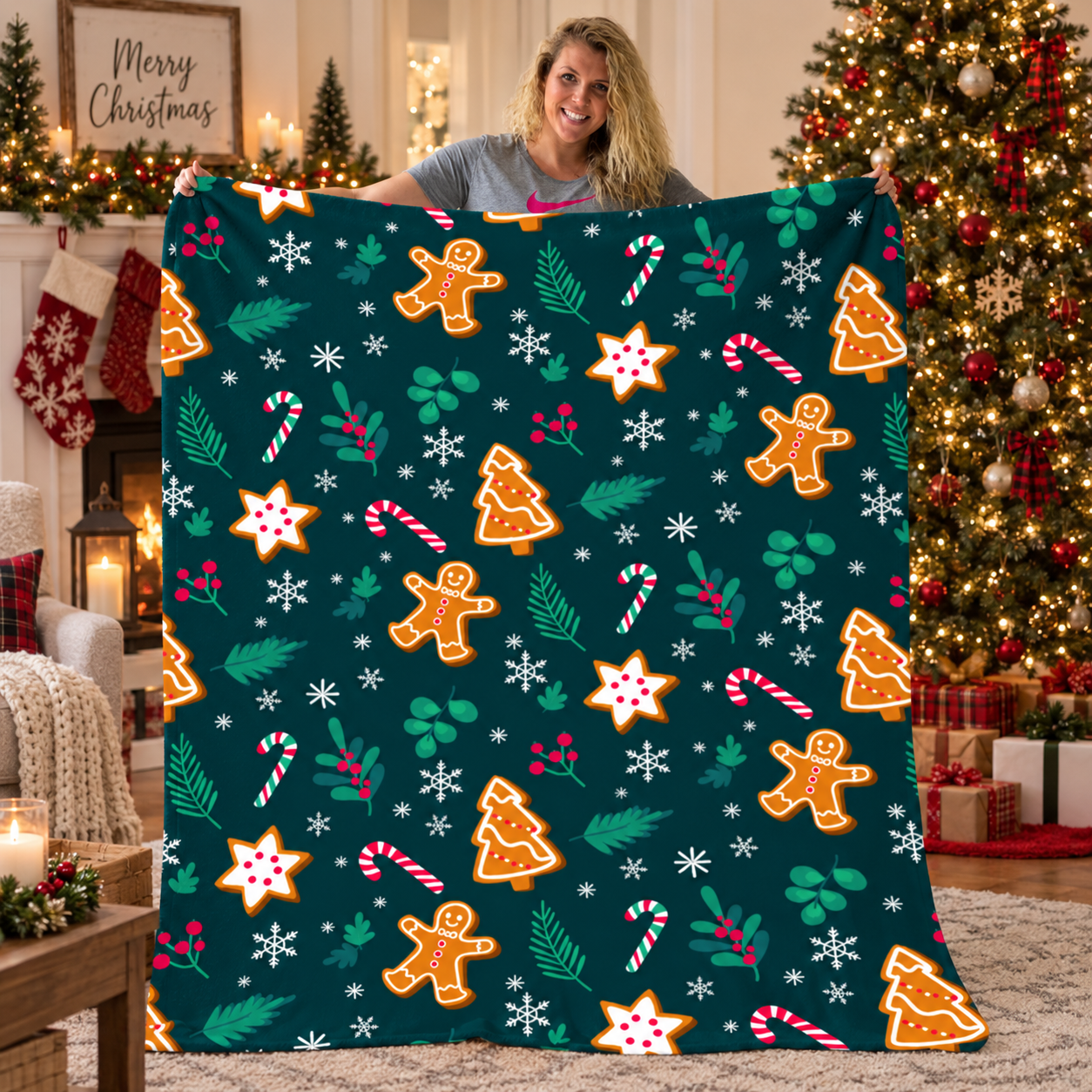 Ginger Bread Man Blanket | Christmas Gift