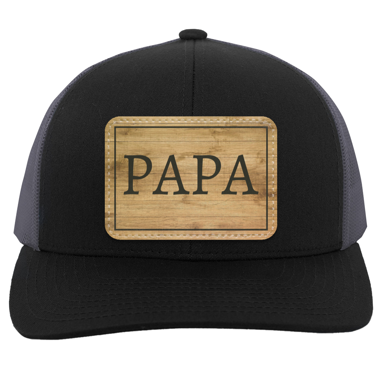 Papa - Wooden Snap Back Trucker Patch Hat