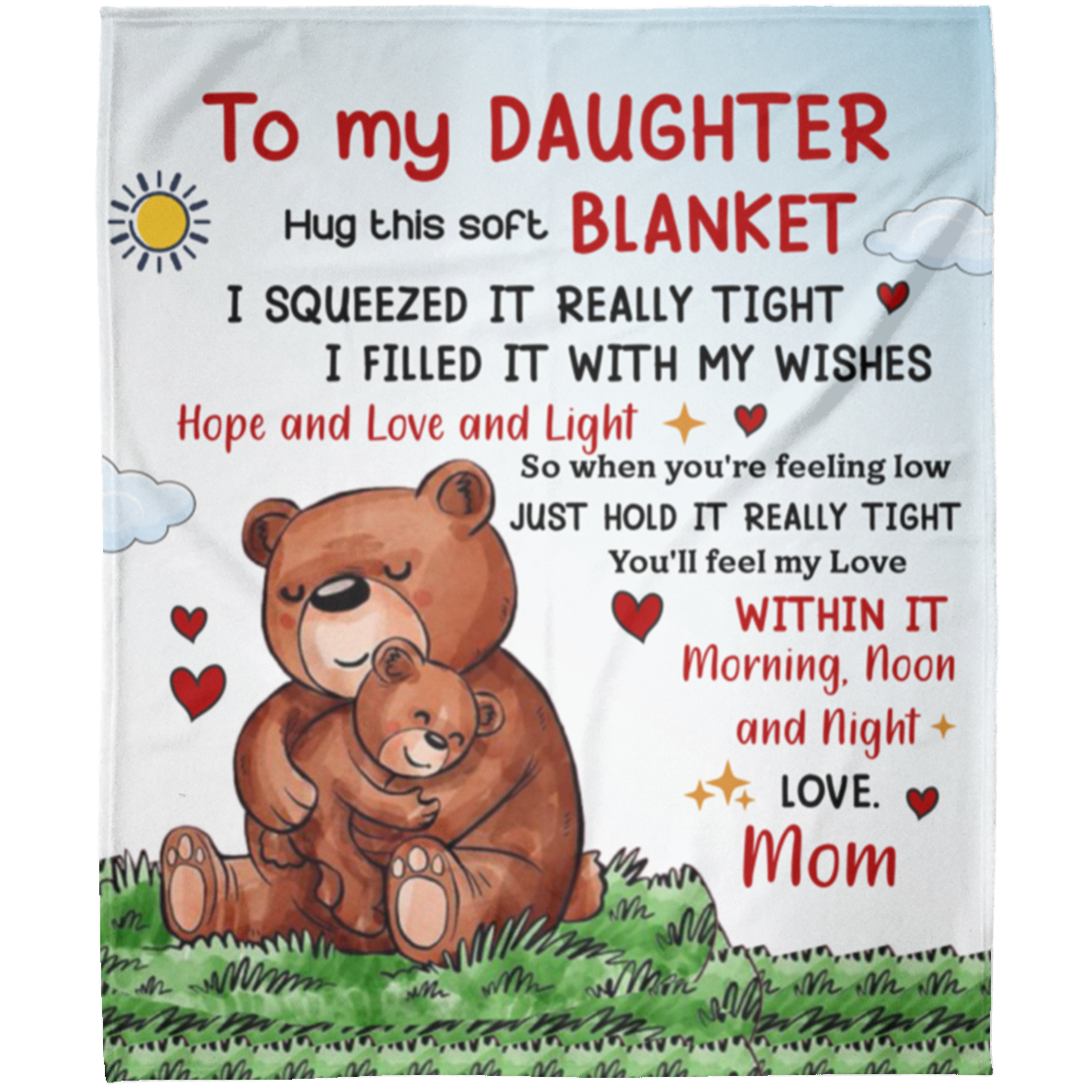 To My Daughter | I Squeezed It Really Tight | Arctic Fleece Blanket 50x60