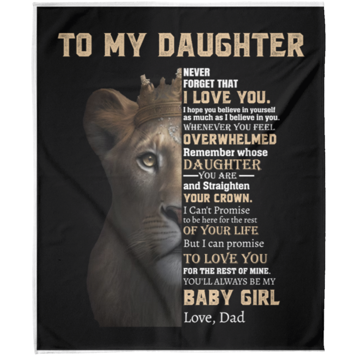 To My Daughter | Whenever You Feel Overwhelmed Blanket | Arctic Fleece Blanket 50x60