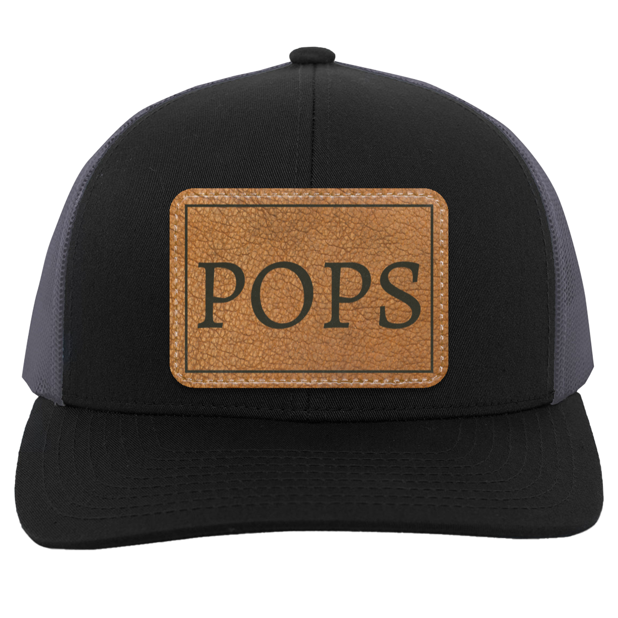POPS - Leather Trucker Snap Back - Patch Hats