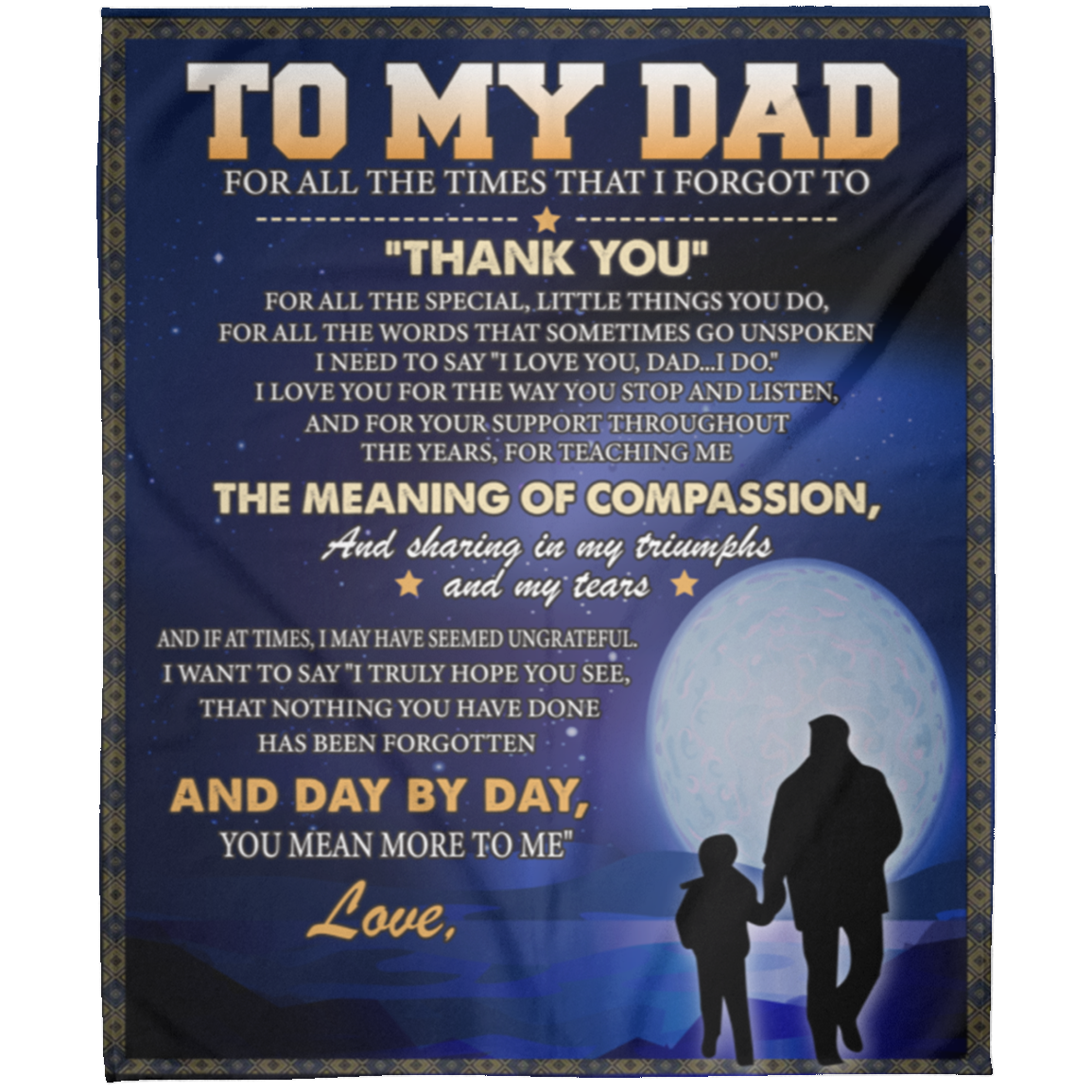 To My Dad | Thank You | Arctic Fleece Blanket 50x60