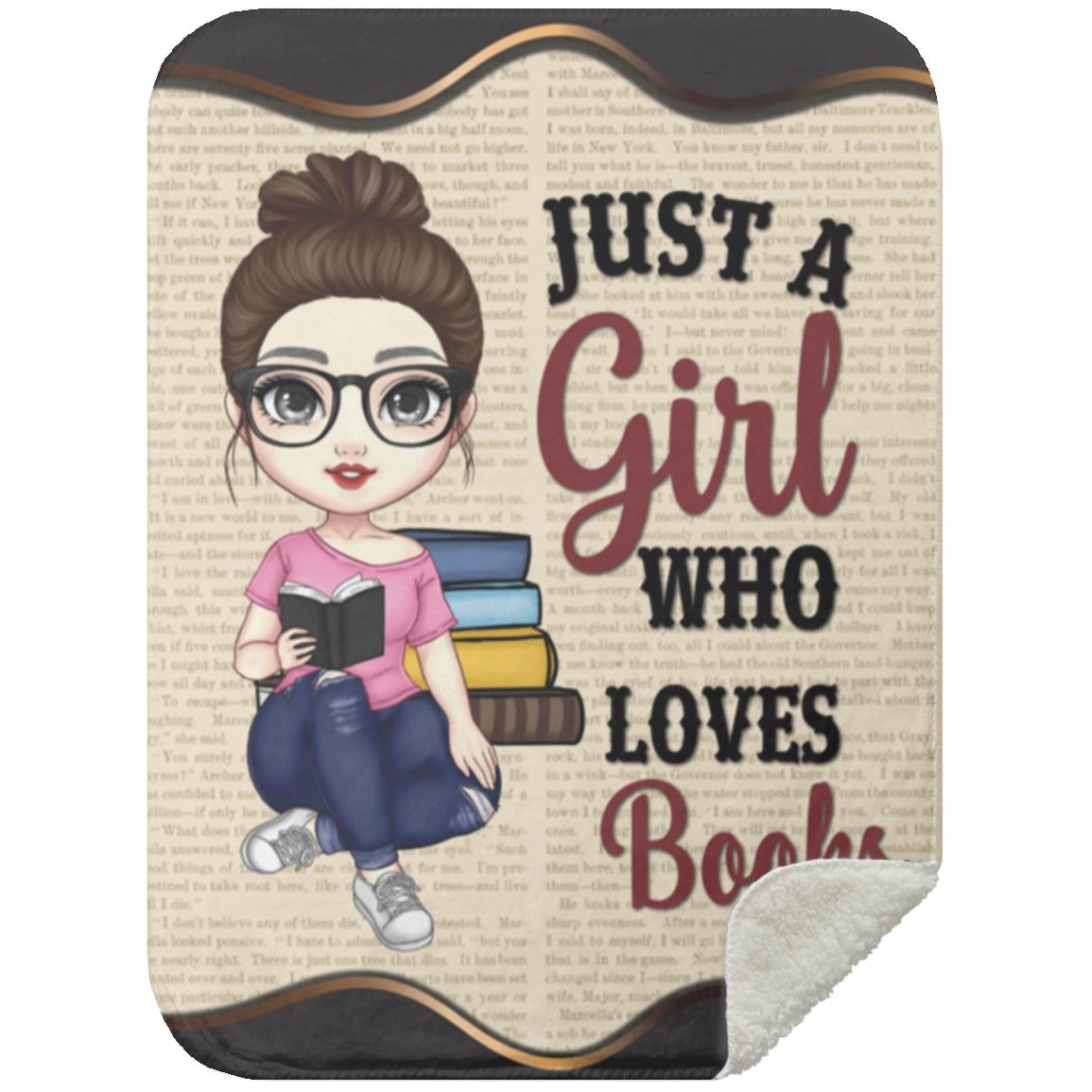 Just A Girl Who Loves Books Blanket | Birthday Gift, Christmas Girl, Special Occasion Gift