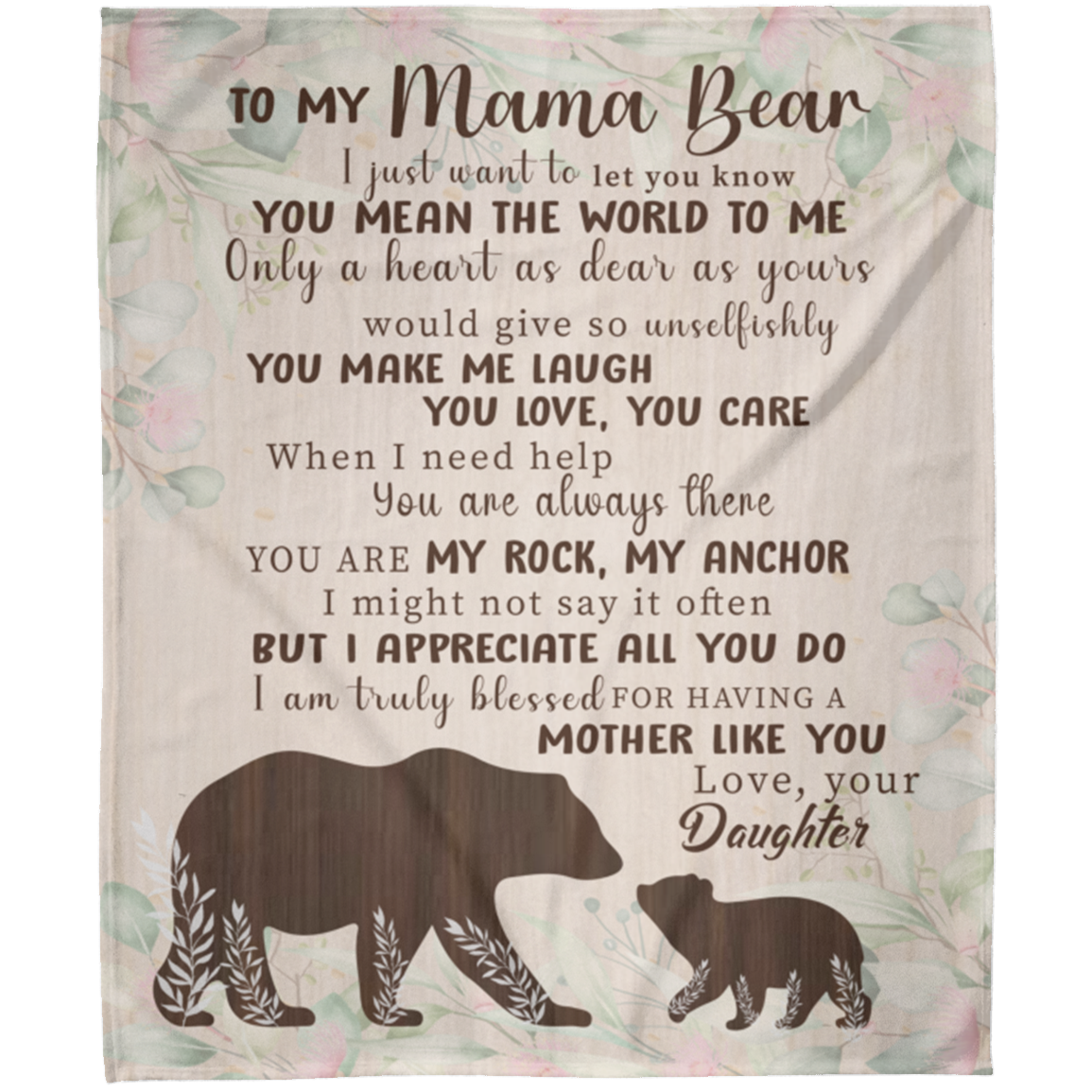 To My Mama Bear | You Mean The World To Me | Arctic Fleece Blanket 50x60