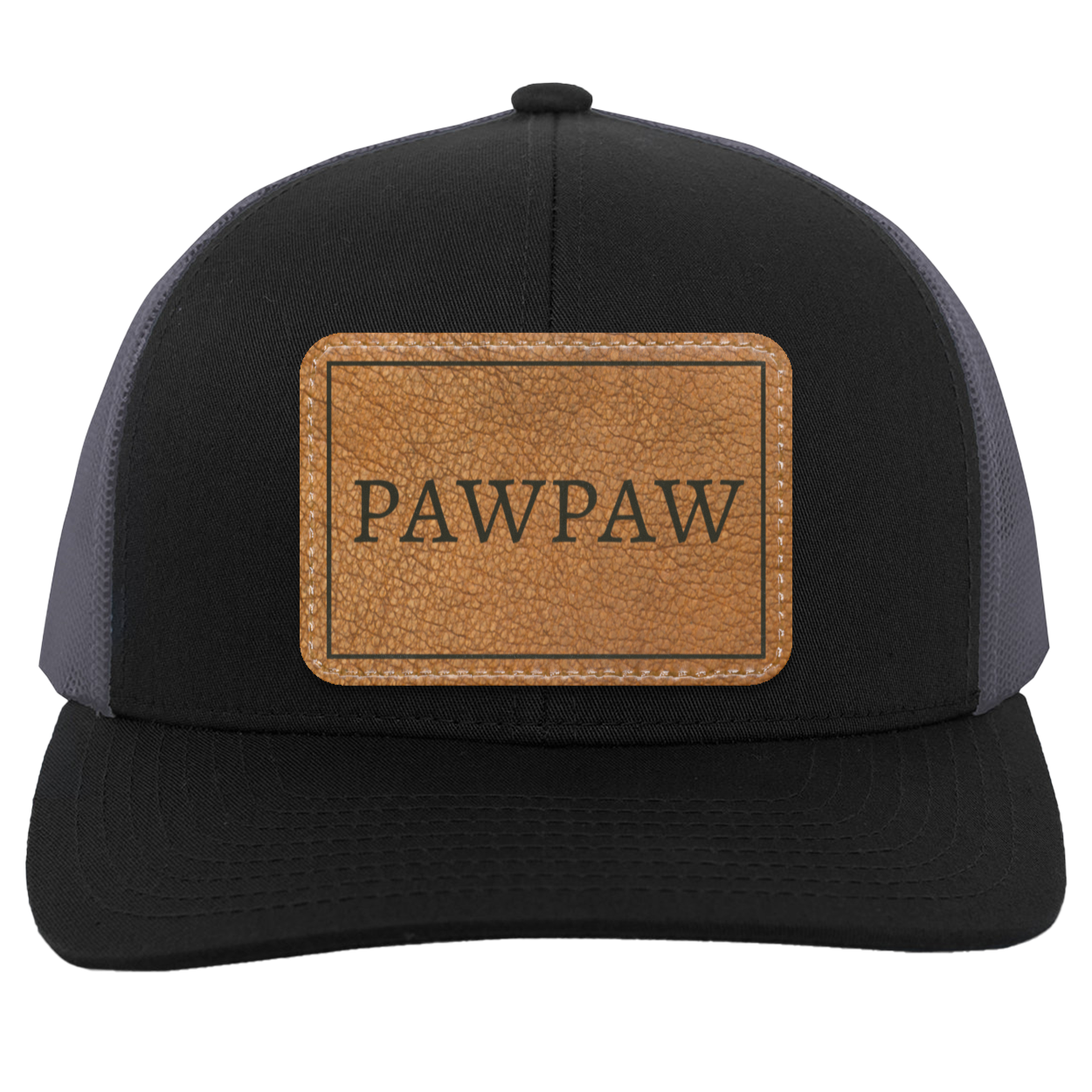 PAWPAW  -  Leather Trucker Snap Back - Patch Hat