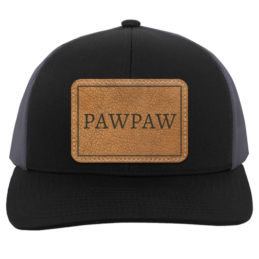 PAWPAW  -  Leather Trucker Snap Back - Patch Hat